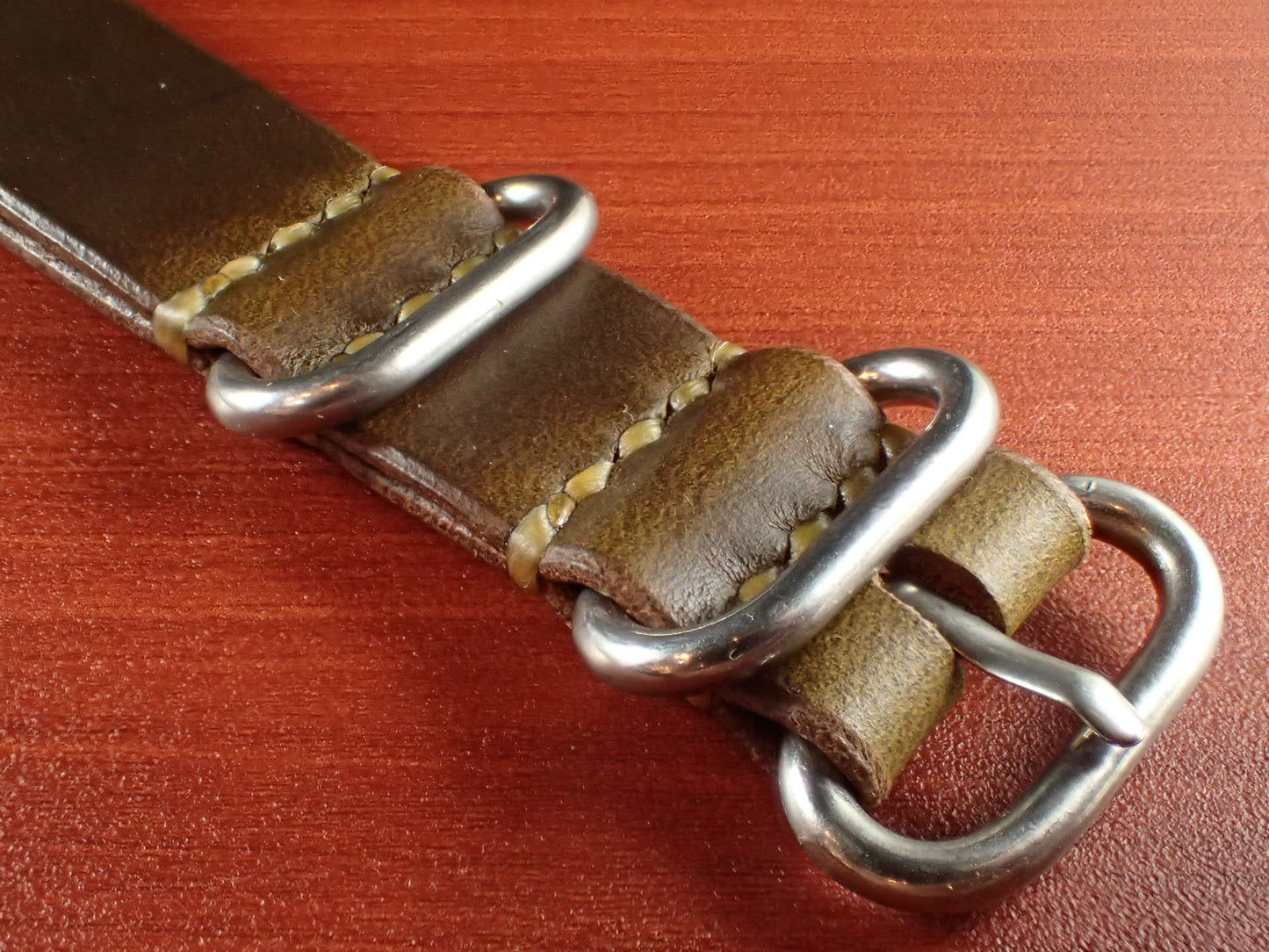 <tc>HORWEEN CHROMEXCEL NATO Type Strap Made to order  (Olive)
</tc>