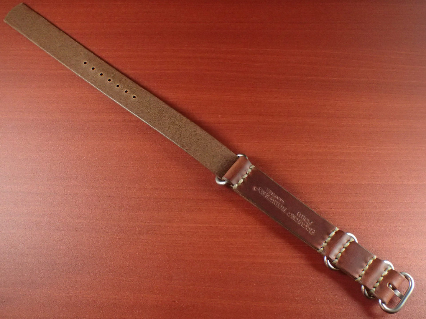 <tc>HORWEEN CHROMEXCEL NATO Type Strap Made to order  (Timber)
</tc>
