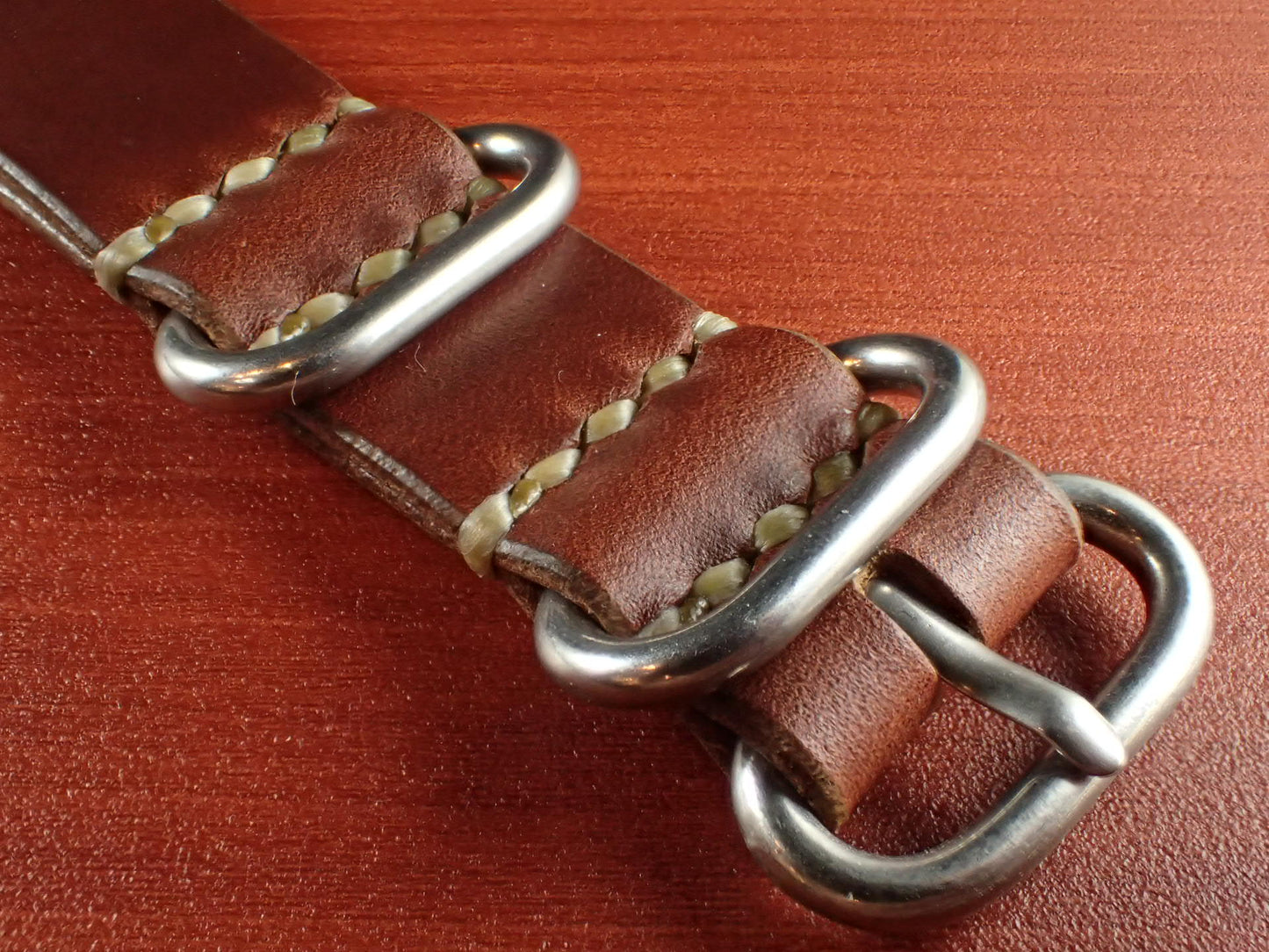 <tc>HORWEEN CHROMEXCEL NATO Type Strap Made to order  (Timber)
</tc>