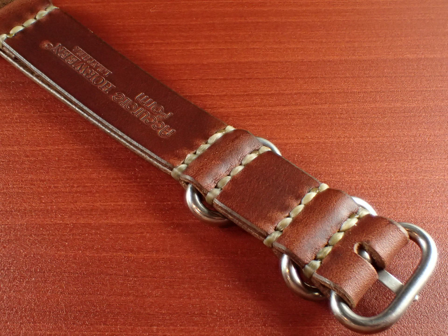<tc>HORWEEN CHROMEXCEL NATO Type Strap Made to order  (Timber)
</tc>