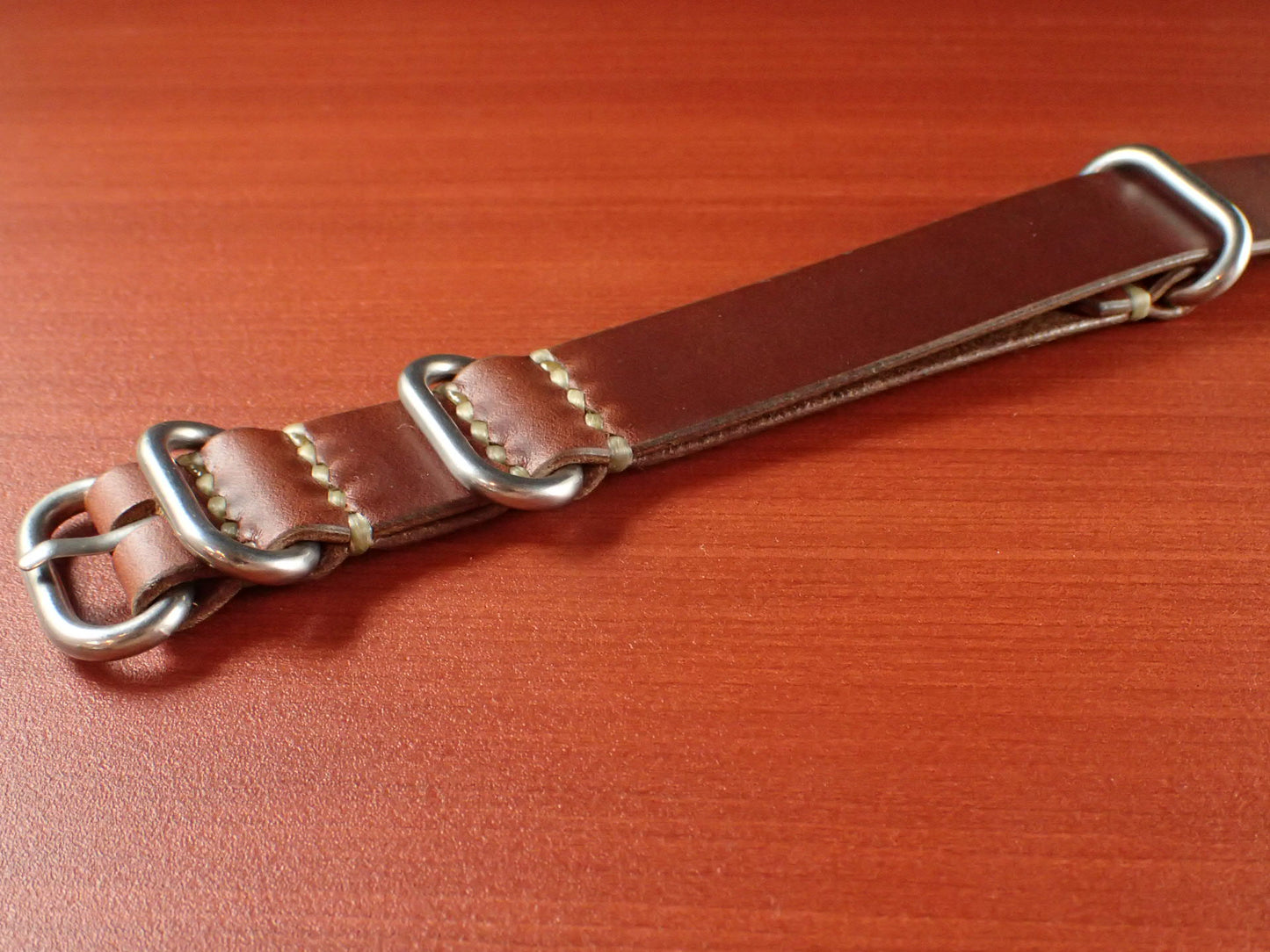 <tc>HORWEEN CHROMEXCEL NATO Type Strap Made to order  (Timber)
</tc>