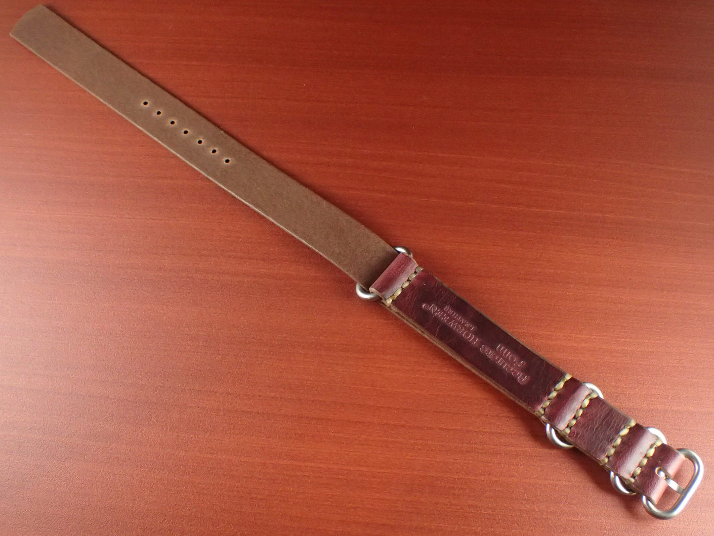 <tc>HORWEEN CHROMEXCEL NATO Type Strap Made to order  (Burgundy)
</tc>