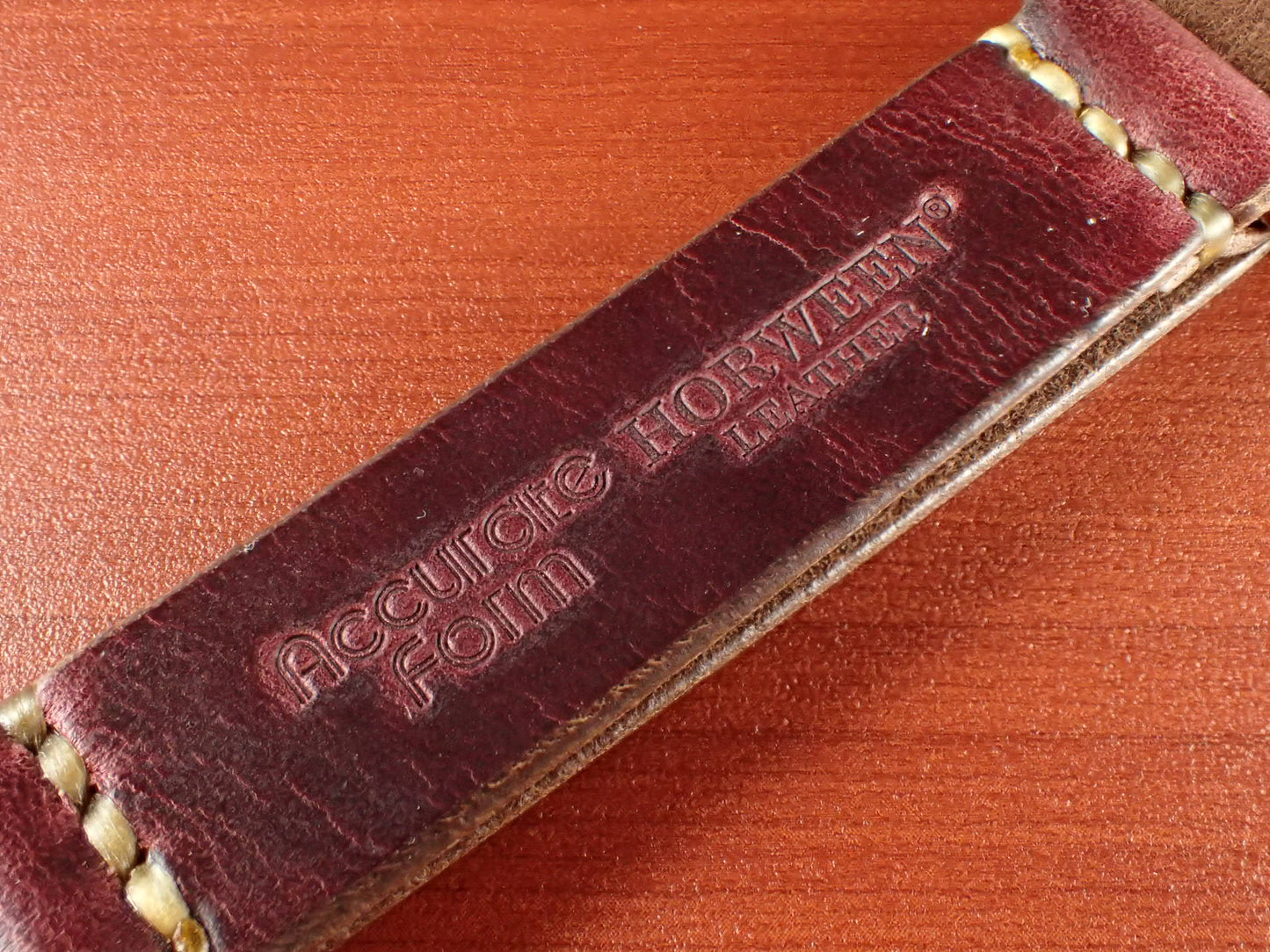 <tc>HORWEEN CHROMEXCEL NATO Type Strap Made to order  (Burgundy)
</tc>