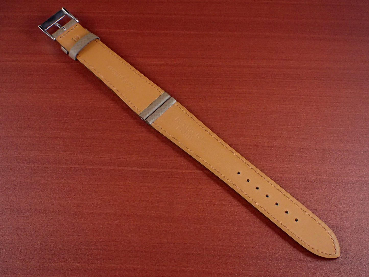 <tc>HAAS Derby French Embossed calf STRAP (Etoupe)</tc>