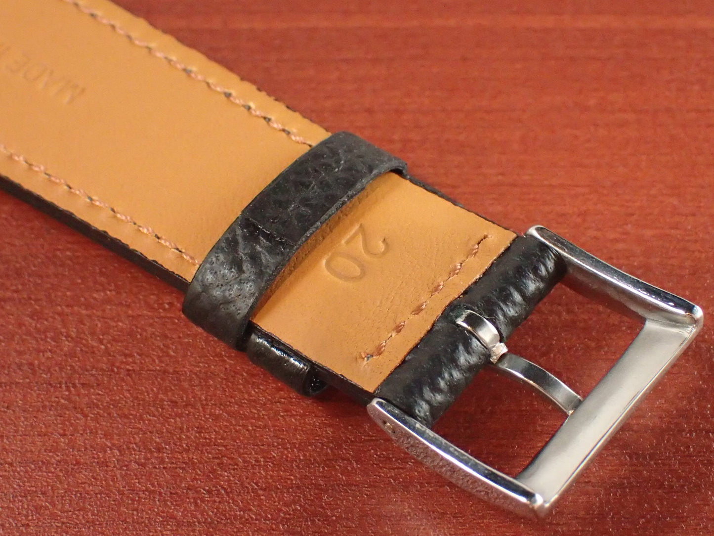 <tc>HAAS Derby French Embossed calf STRAP (Black)</tc>