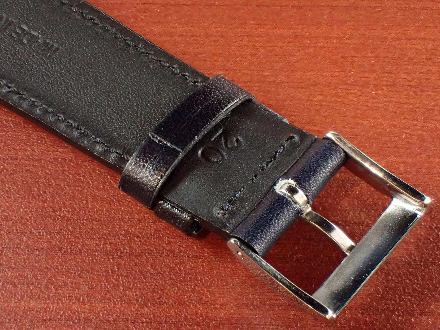 <tc>ILCEA Radica Museum calf Leather Strap (Navy)
</tc>