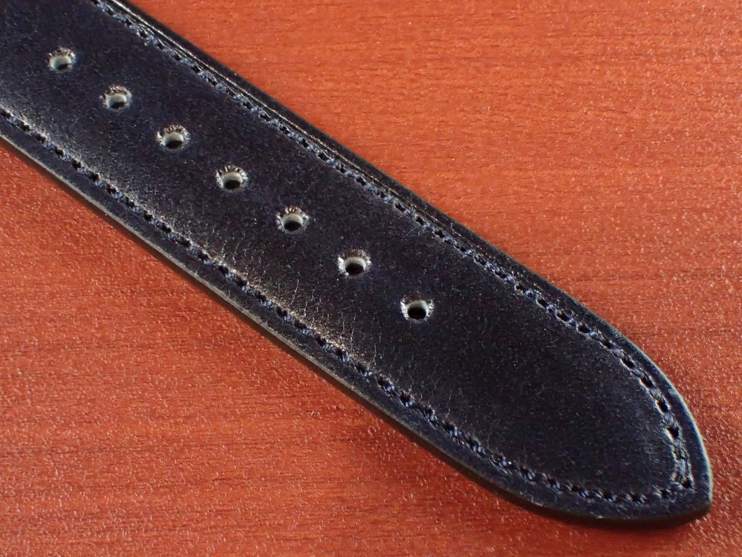 <tc>ILCEA Radica Museum calf Leather Strap (Navy)
</tc>