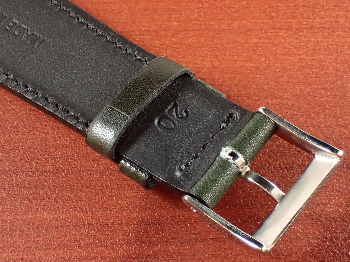 <tc>ILCEA Radica Museum calf Leather Strap (Dark Green)
</tc>