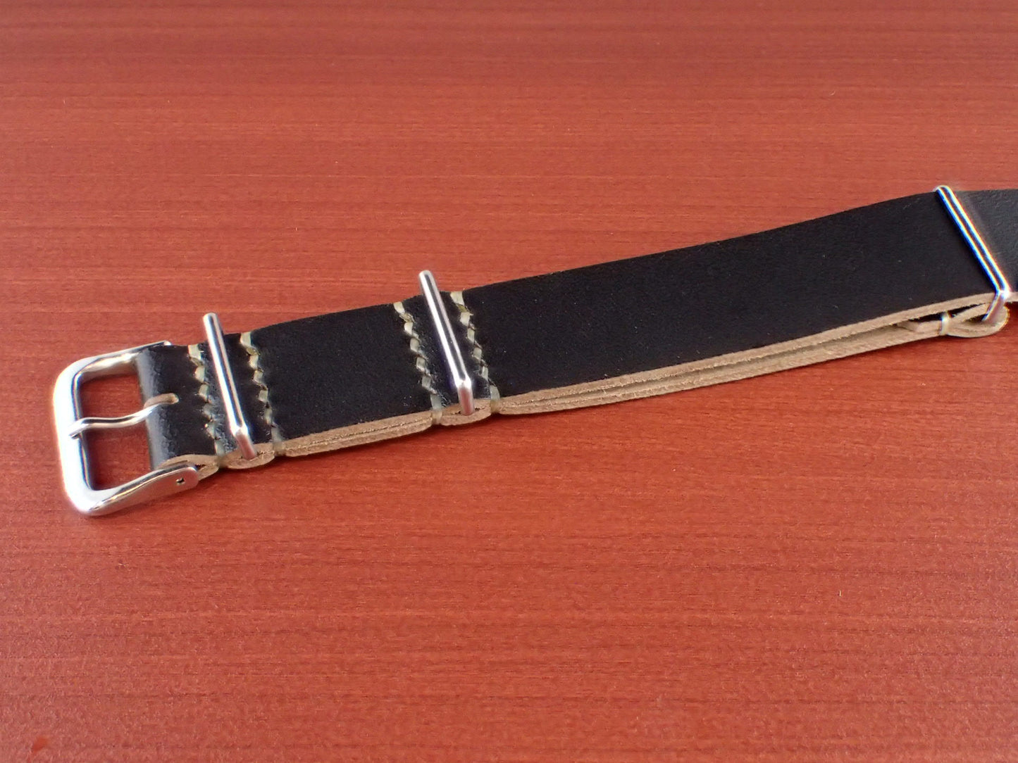 <tc>MARYAM HORSE Leather NATO G10 Belt  Made to order (Black)</tc>