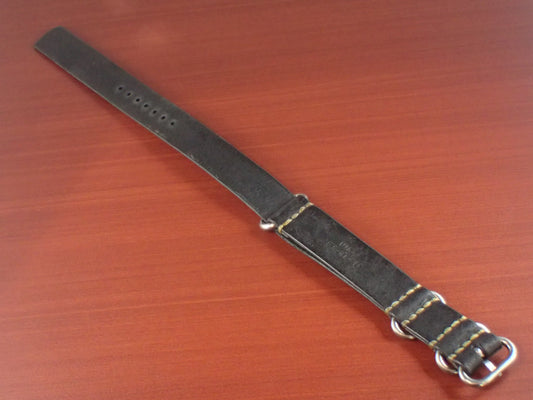 <tc>VIRGILIO VIVIDO SHOULDER LEATHER  NATO TYPE STRAP Made to order (Black)</tc>