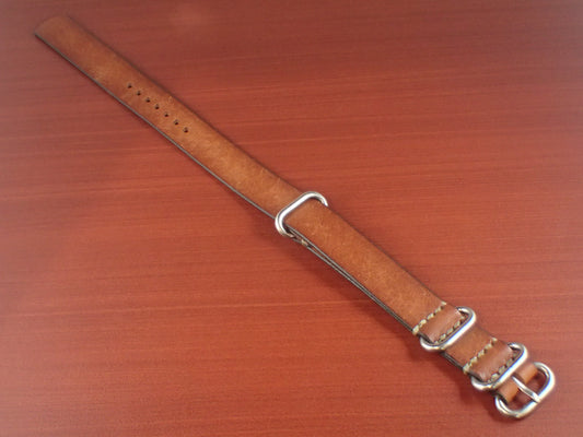 <tc>VIRGILIO VIVIDO SHOULDER LEATHER NATO TYPE STRAP Made to order (Brown)</tc>