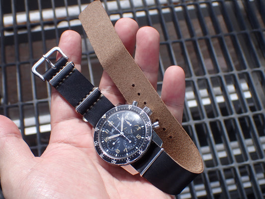 <tc>MARYAM HORSE Leather NATO G10 Belt  Made to order (Black)</tc>