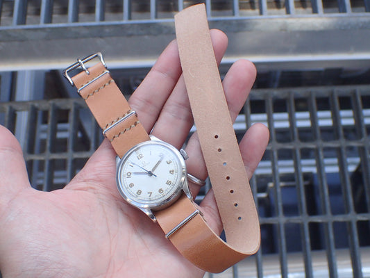<tc>MARYAM HORSE Leather NATO G10 Belt Made to Order (Natural)</tc>
