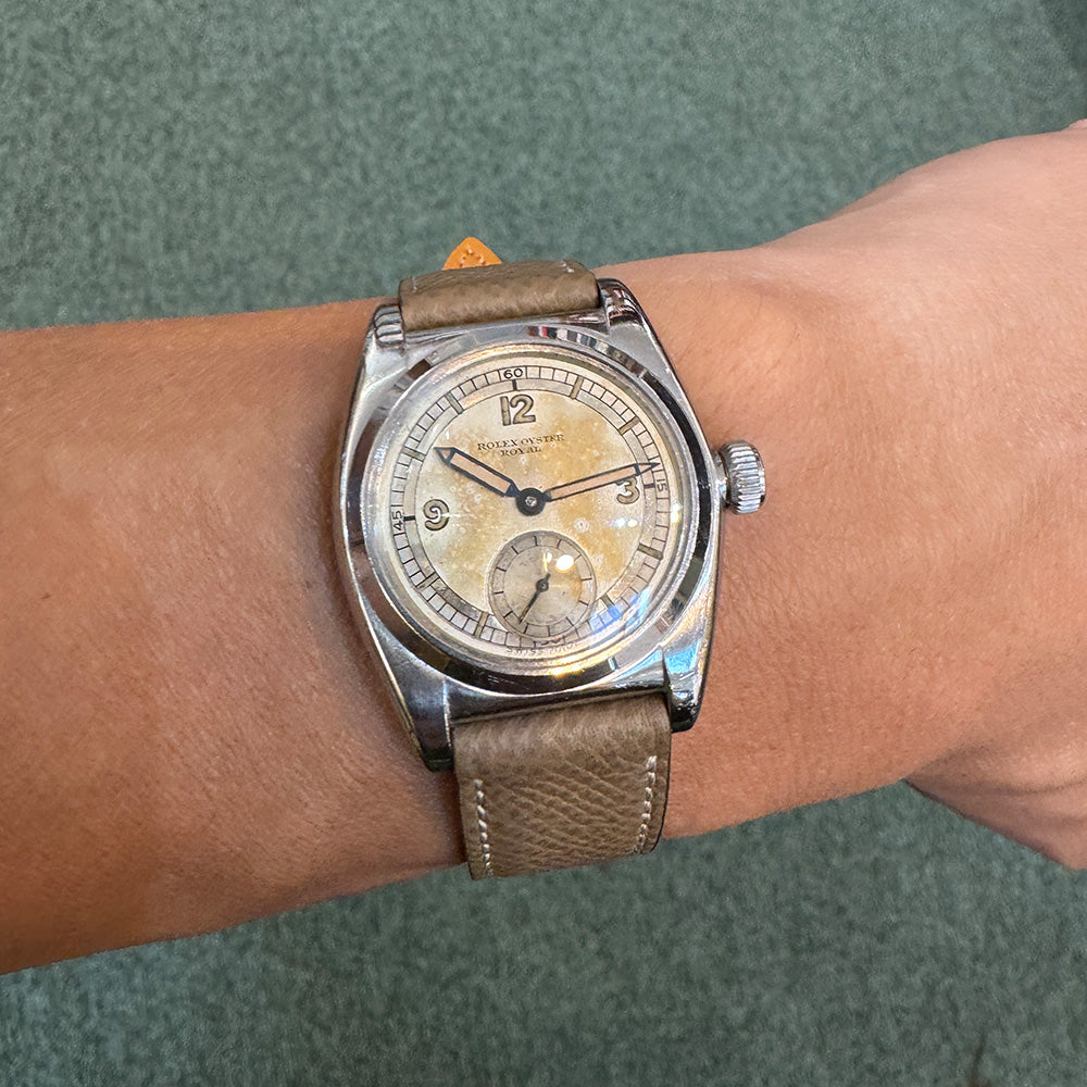 <tc>HAAS Derby French Embossed calf STRAP (Etoupe)</tc>