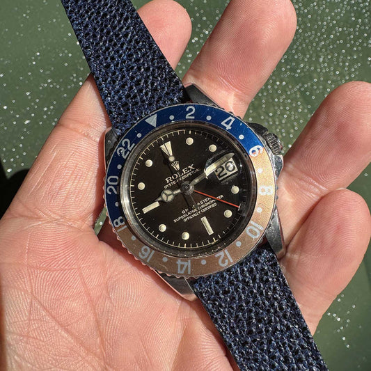 HIMEJI KUROZAN Japanese Cowhide LEATHER STRAP (藍染/Indigo)