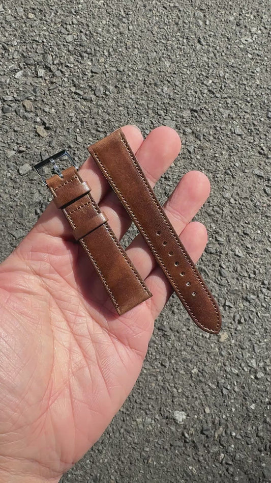 <tc>ILCEA Radica Museum calf Leather Strap (Light Brown)
</tc>