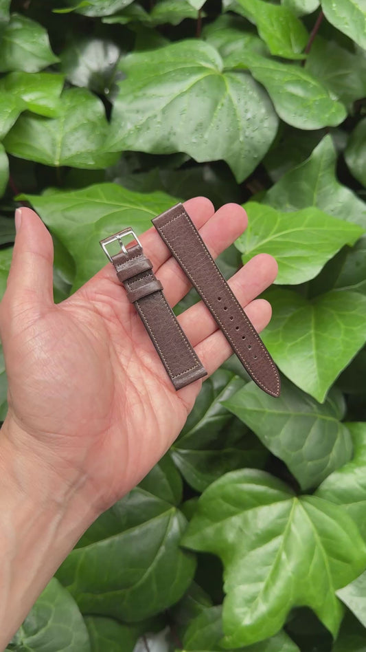 JAPANESE COWHIDE LEATHER STRAP (dark brown)