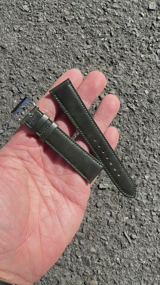 <tc>ILCEA Radica Museum calf Leather Strap (Dark Green)
</tc>