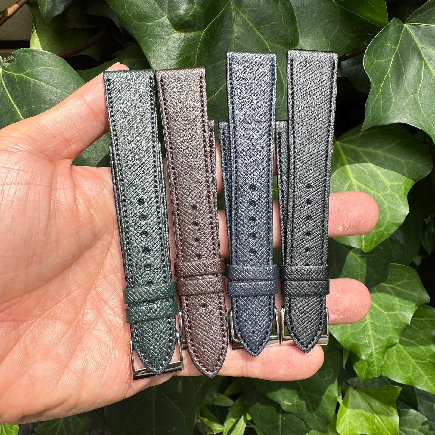 ALRAN Saffian Embossed Goat Leather strap (Dark Green)