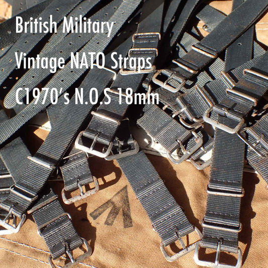 <tc>N.O.S. 1970s Vintage NATO Nylon Belt Admiralty Gray 18mm</tc>