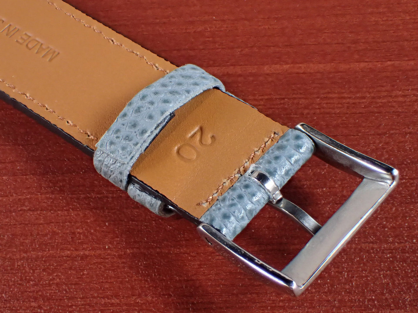DEGERMANN DAUPHIN Embossed calf STRAP (Powder Blue)