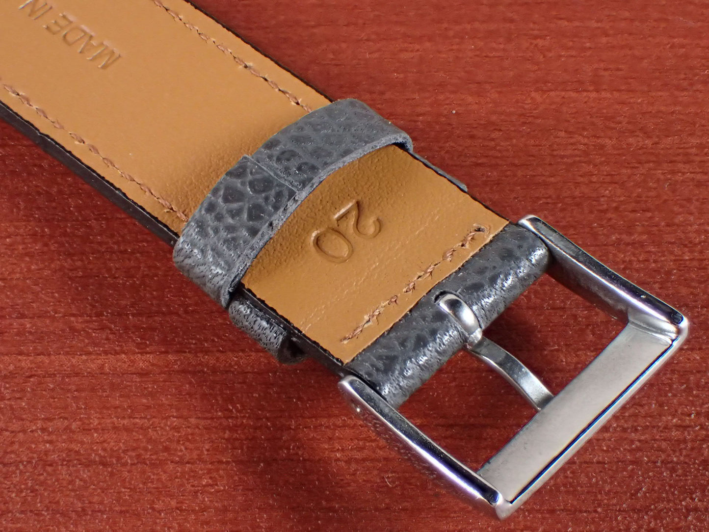 DEGERMANN DAUPHIN Embossed calf STRAP (Dark Gray)