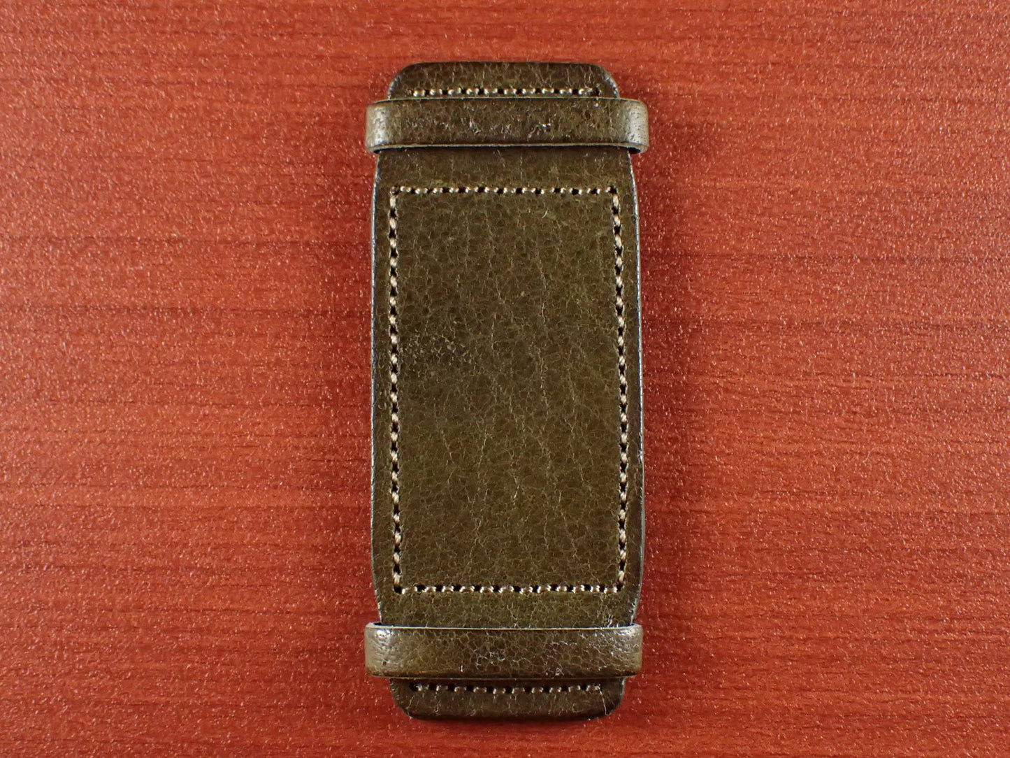 <tc>Leather Pad JAPANESE COWHIDE LEATHER for Rectangular Watch (olive)</tc>