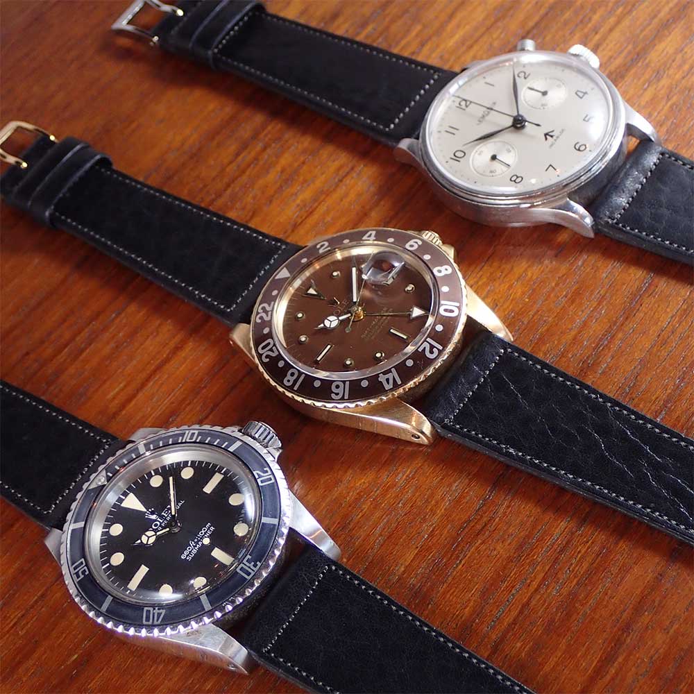 JAPANESE COWHIDE LEATHER STRAP (black)