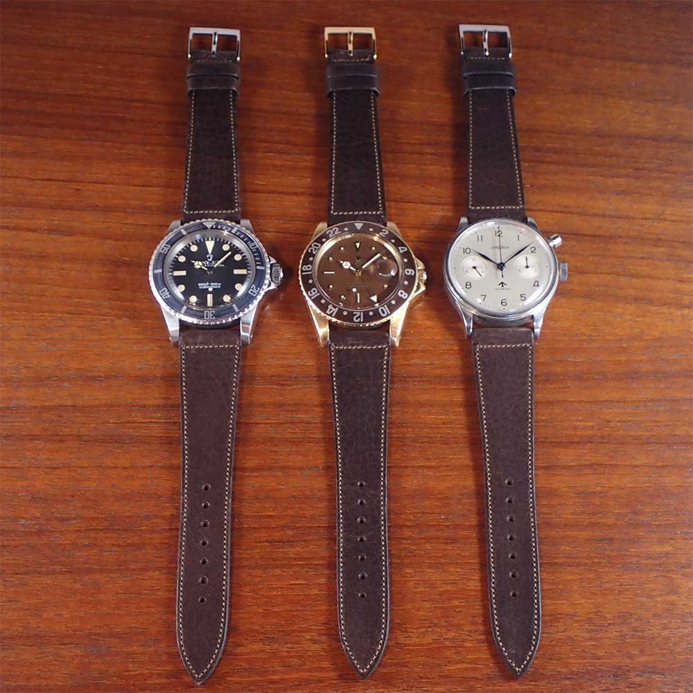 JAPANESE COWHIDE LEATHER STRAP (dark brown)