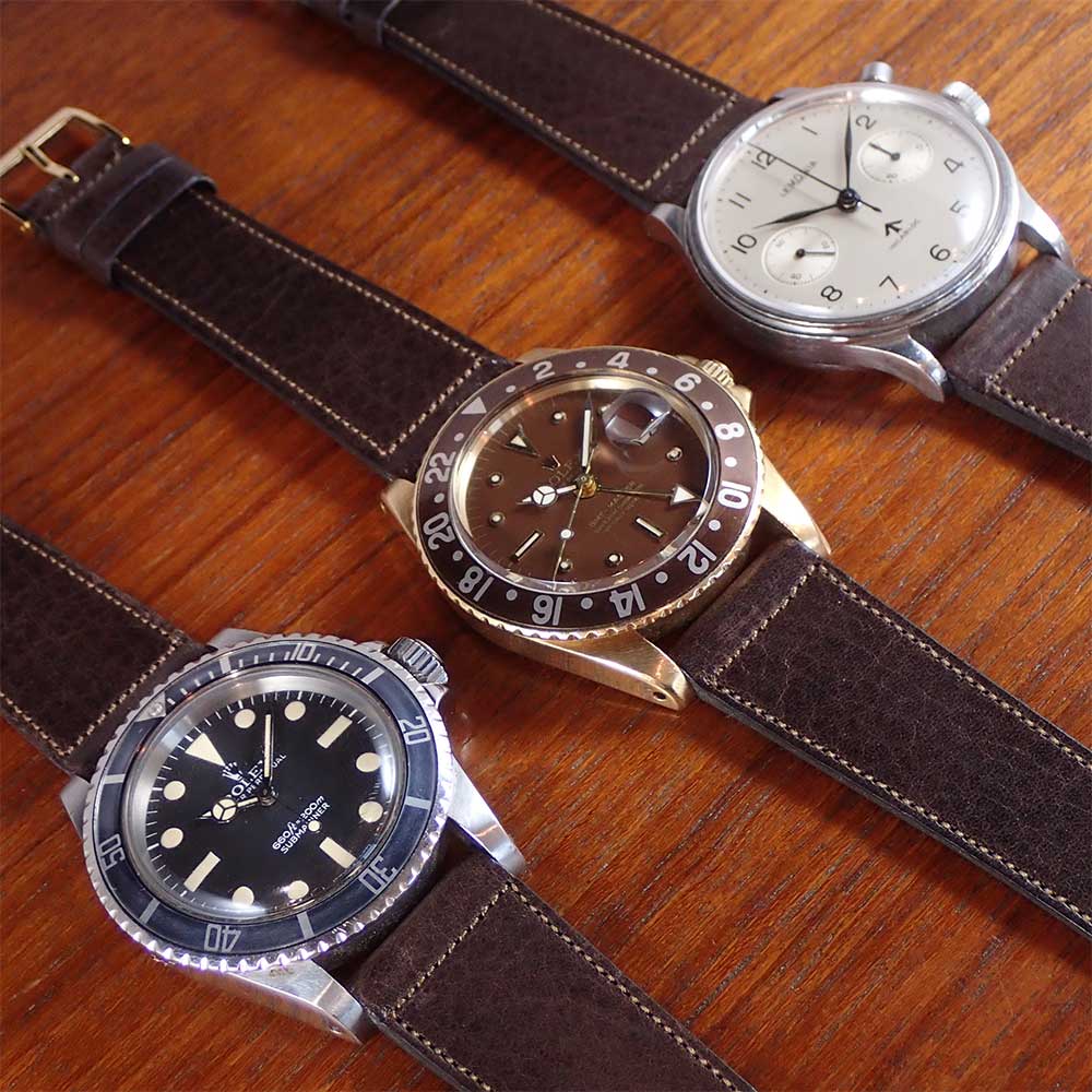 JAPANESE COWHIDE LEATHER STRAP (dark brown)