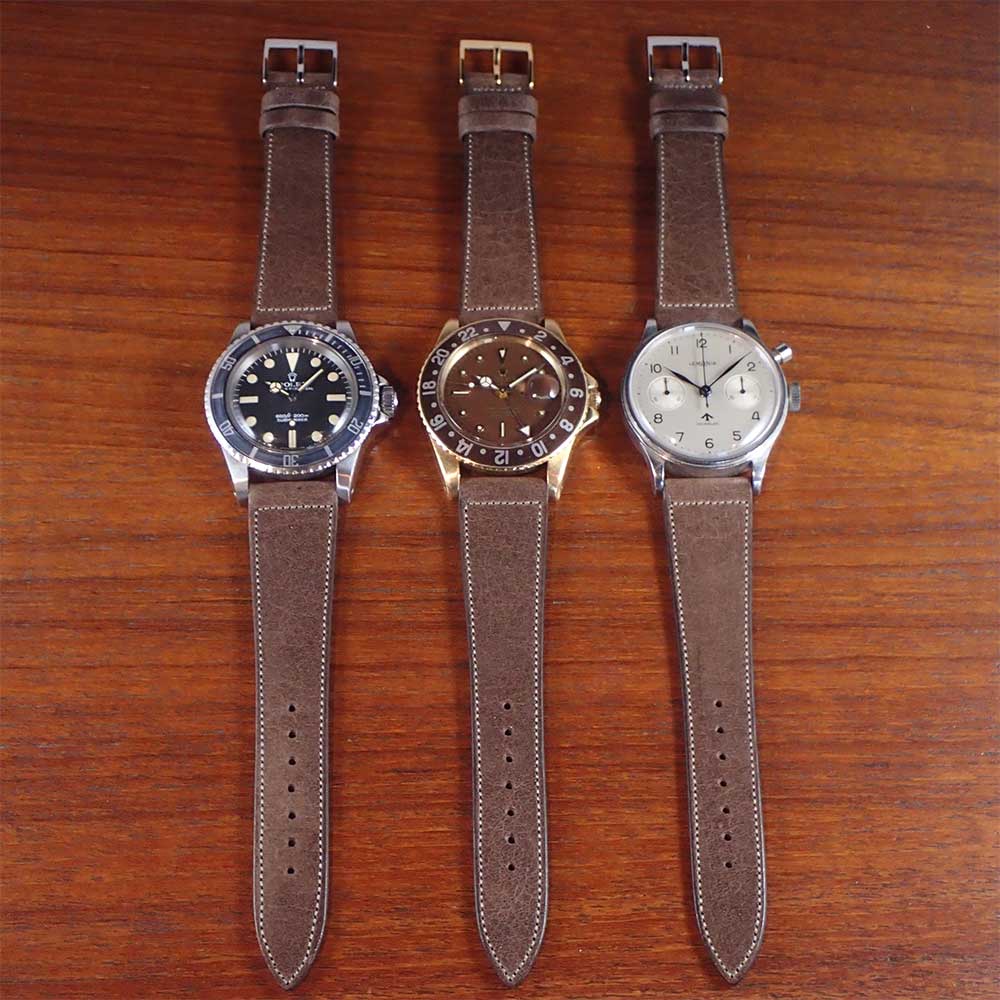 JAPANESE COWHIDE LEATHER STRAP (gray brown)