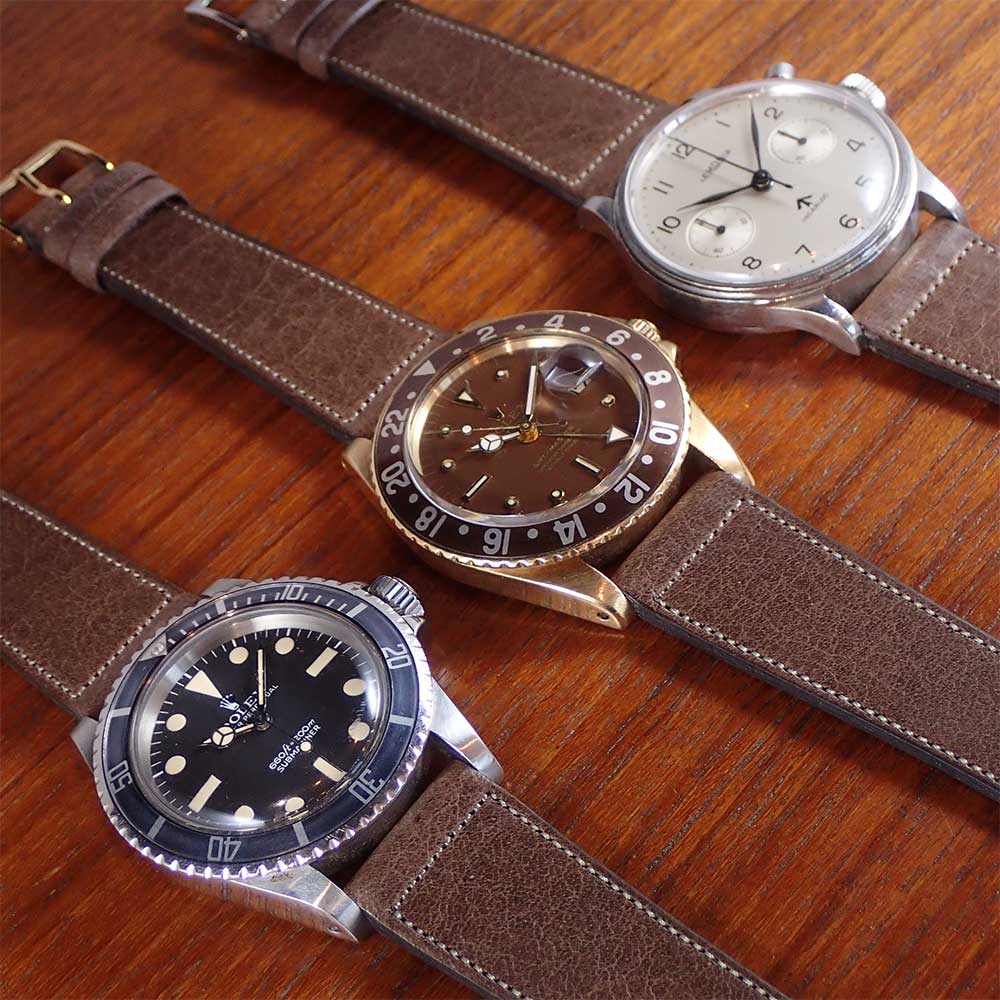 JAPANESE COWHIDE LEATHER STRAP (gray brown)