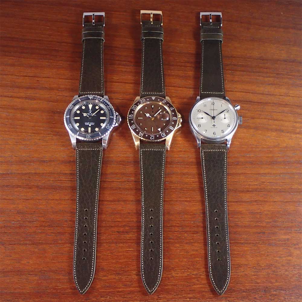 JAPANESE COWHIDE LEATHER STRAP (olive)