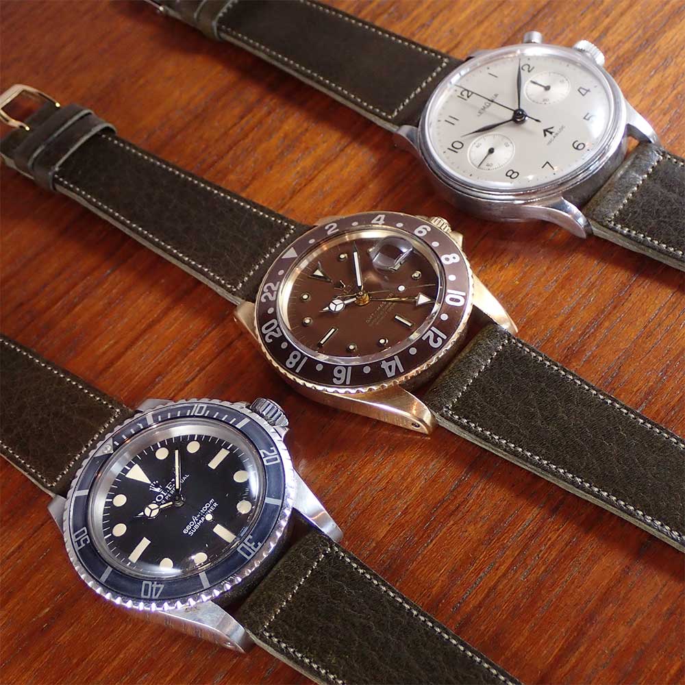 JAPANESE COWHIDE LEATHER STRAP (olive)