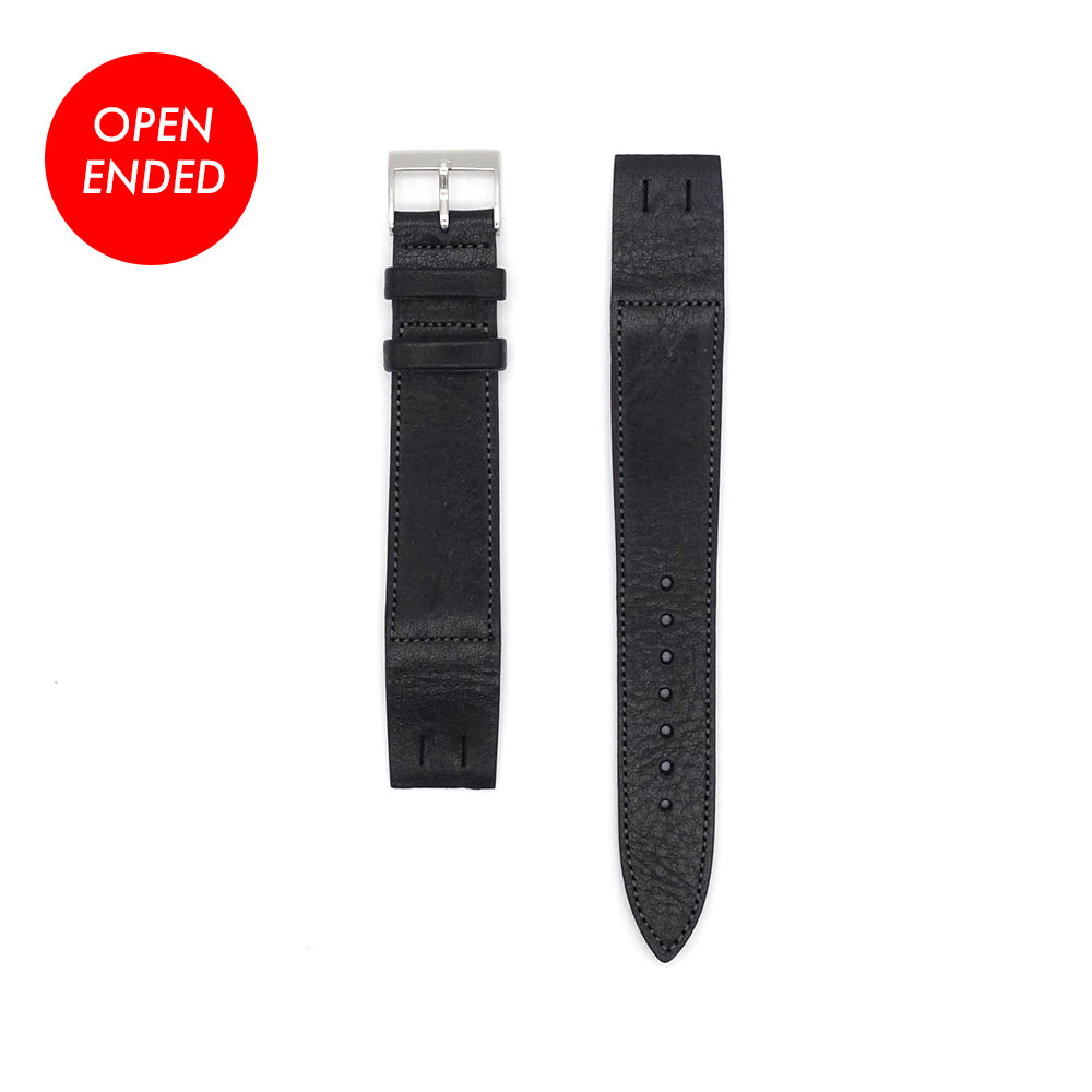 JAPANESE COWHIDE LEATHER OPEN ENDED STRAP (Black)