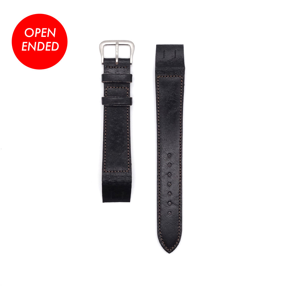JAPANESE PIGSKIN LEATHER OPEN ENDED STRAP (Black)