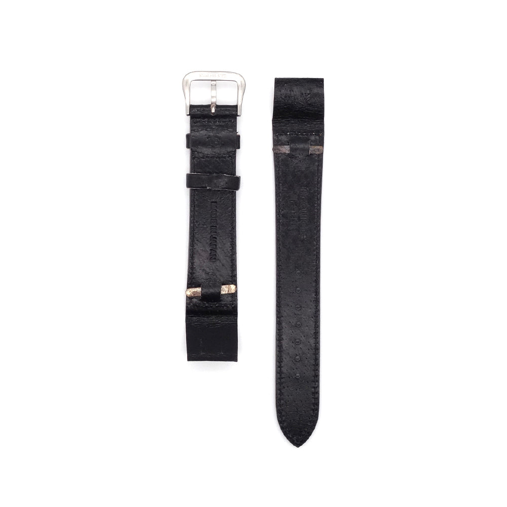 JAPANESE PIGSKIN LEATHER OPEN ENDED STRAP (Black)