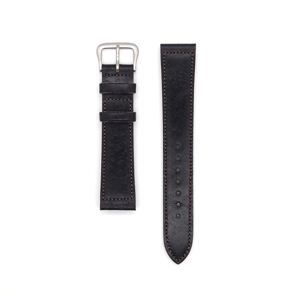 JAPANESE PIGSKIN LEATHER OPEN ENDED STRAP (Black)