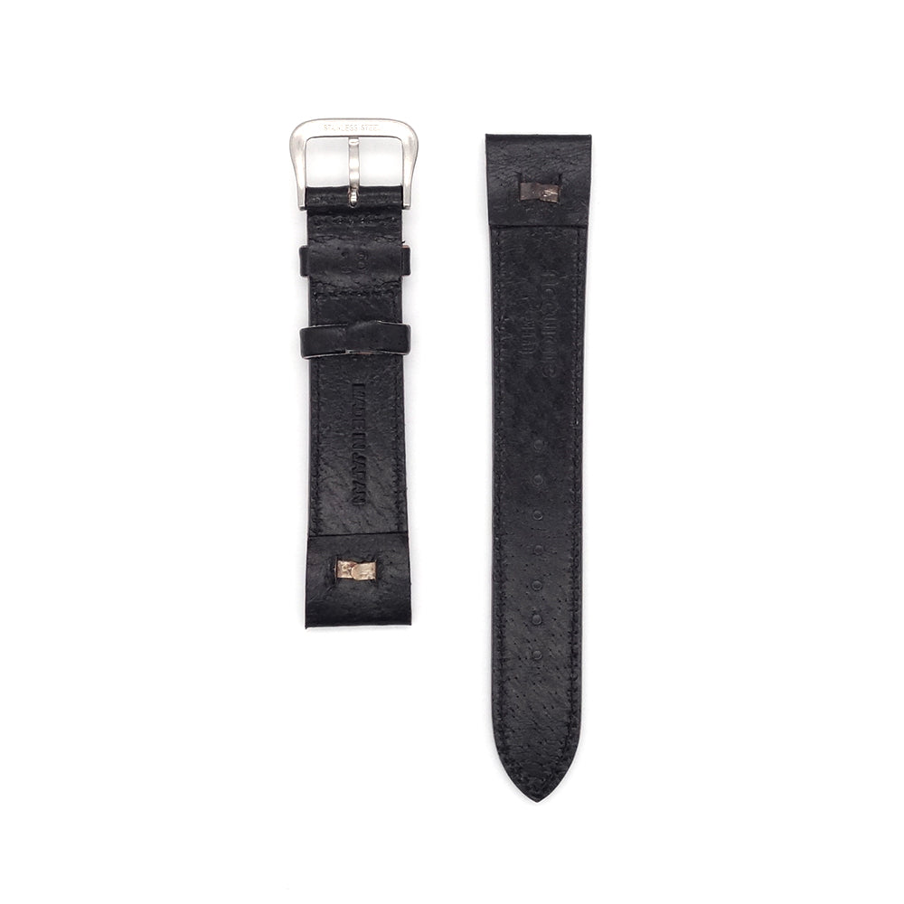 JAPANESE PIGSKIN LEATHER OPEN ENDED STRAP (Black)