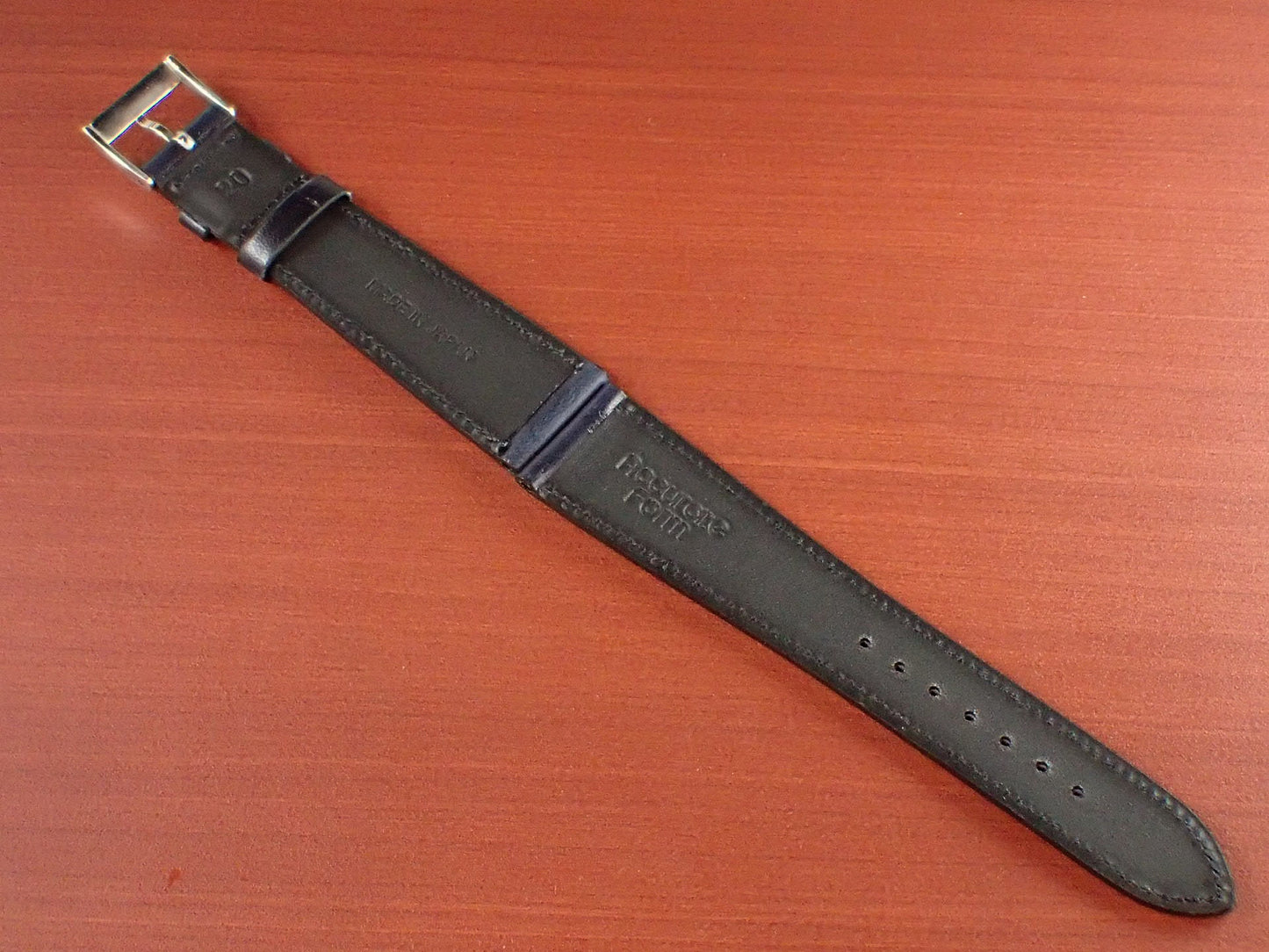 ILCEA Radica Museum calf Leather Strap (Navy)