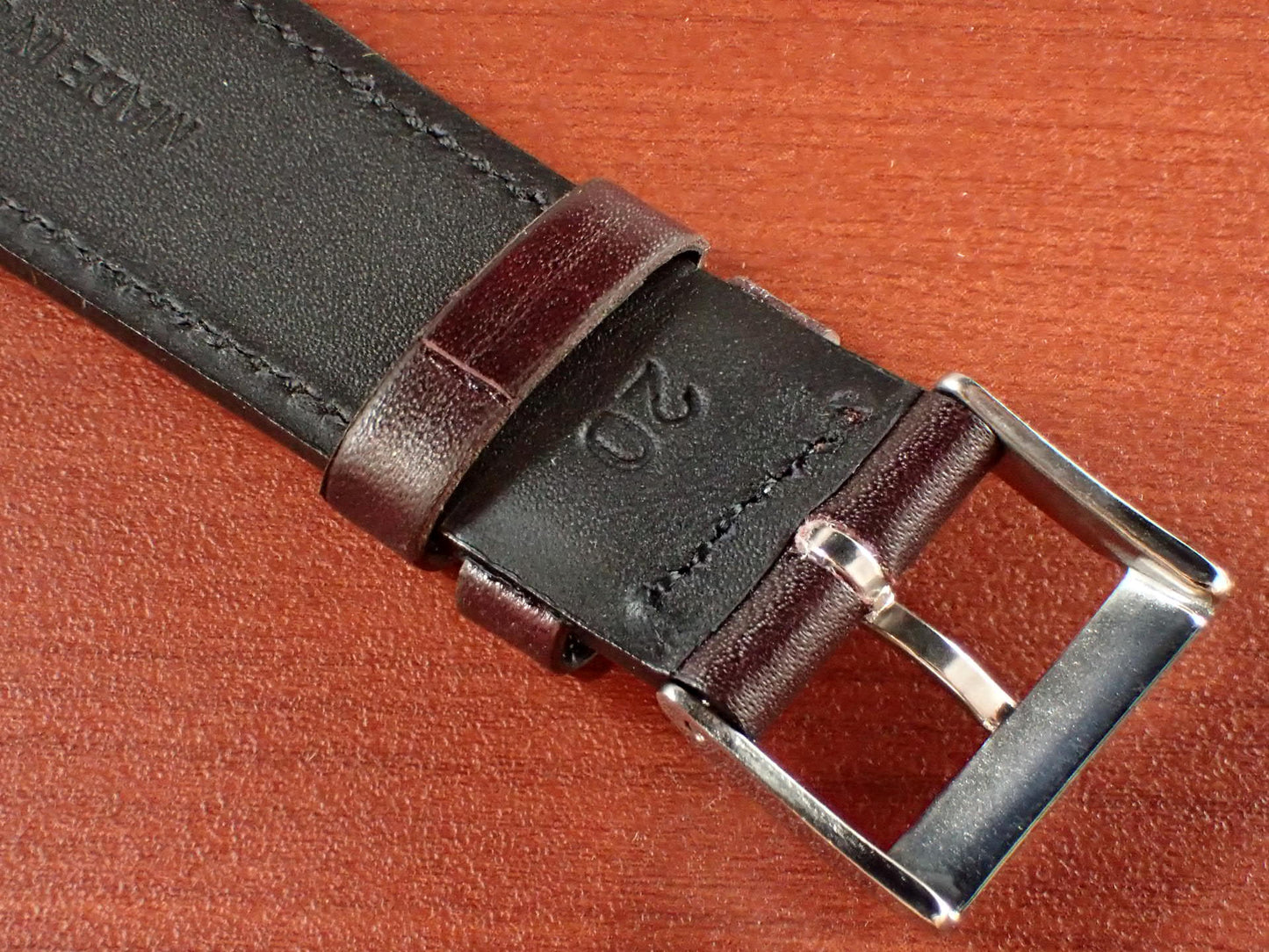 ILCEA Radica Museum calf Leather Strap (Bordeaux)