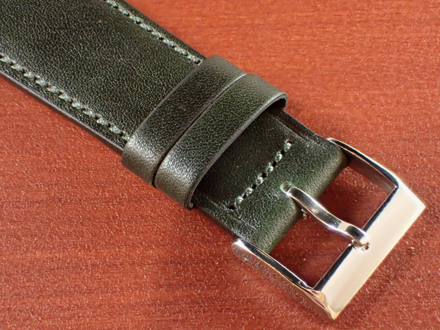 ILCEA Radica Museum calf Leather Strap (Dark Green)