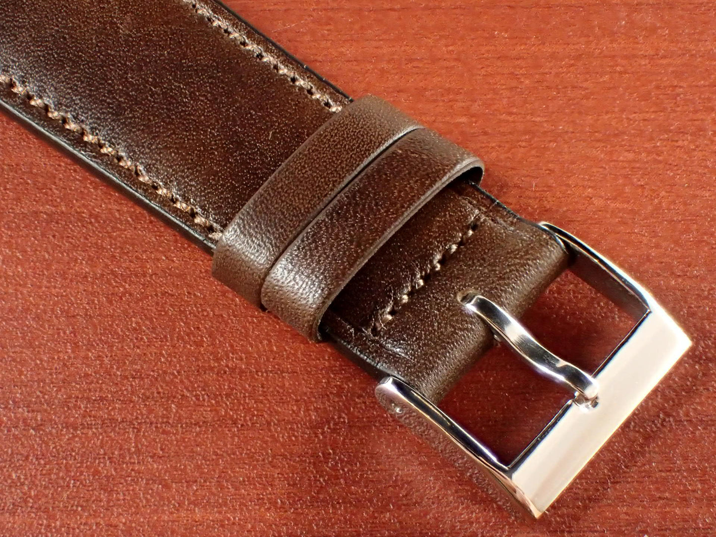 ILCEA Radica Museum calf Leather Strap (Dark Brown)