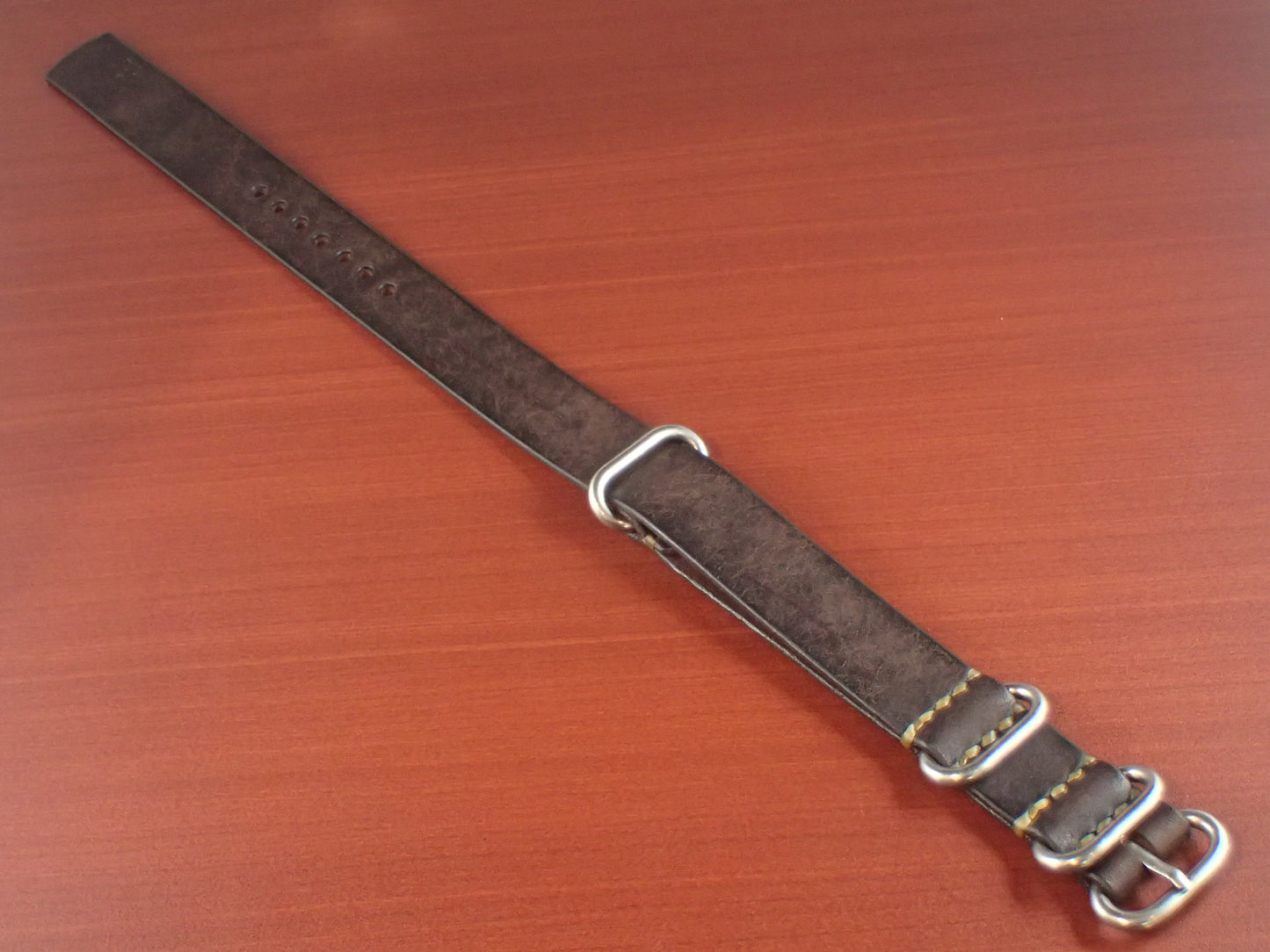 Virgilio VIVIDO Shoulder leather NATO Type Strap 受注生産 (Dark Brown)