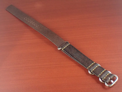 Virgilio VIVIDO Shoulder leather NATO Type Strap 受注生産 (Dark Brown)