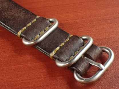 Virgilio VIVIDO Shoulder leather NATO Type Strap 受注生産 (Dark Brown)