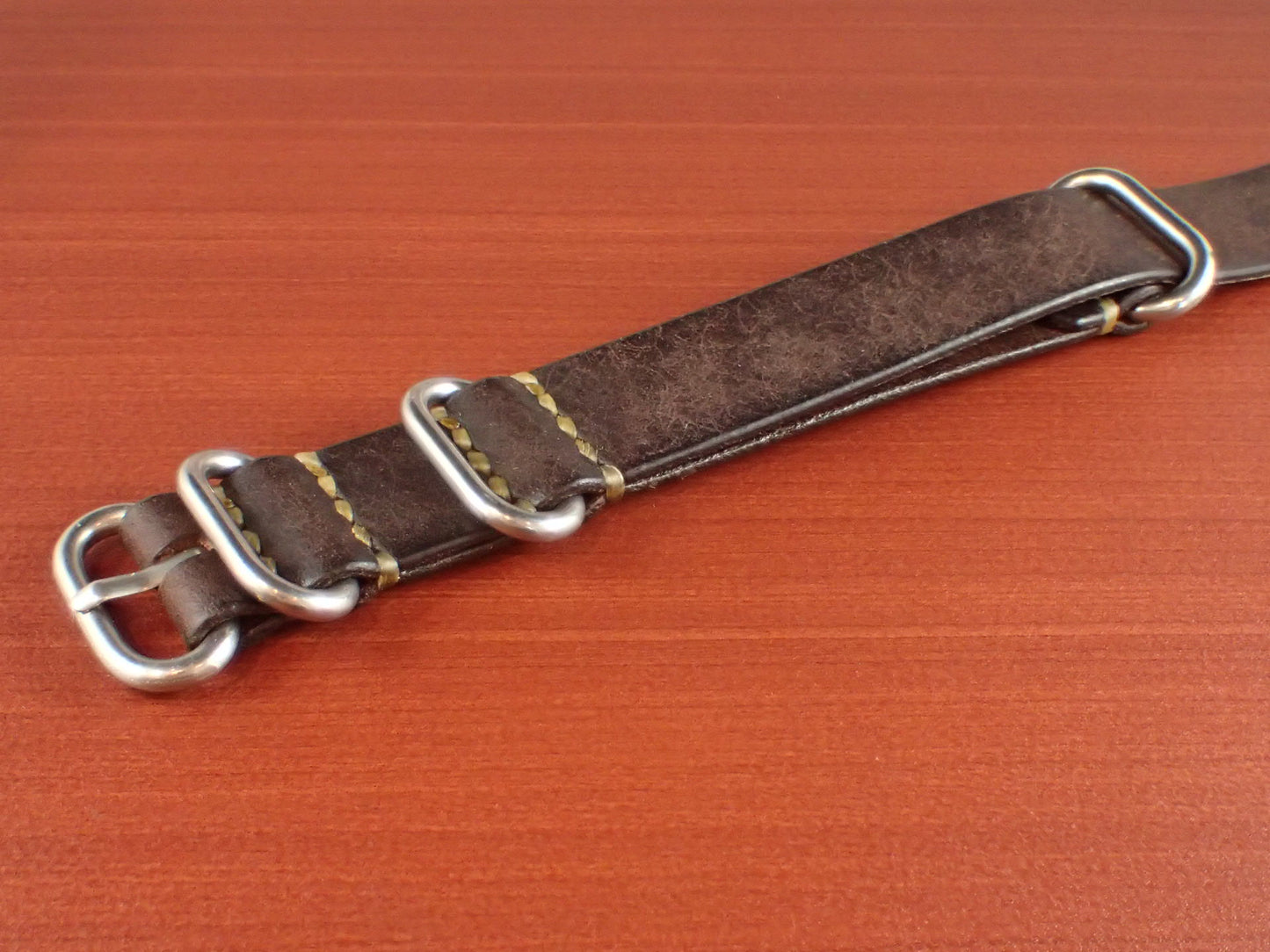 Virgilio VIVIDO Shoulder leather NATO Type Strap 受注生産 (Dark Brown)