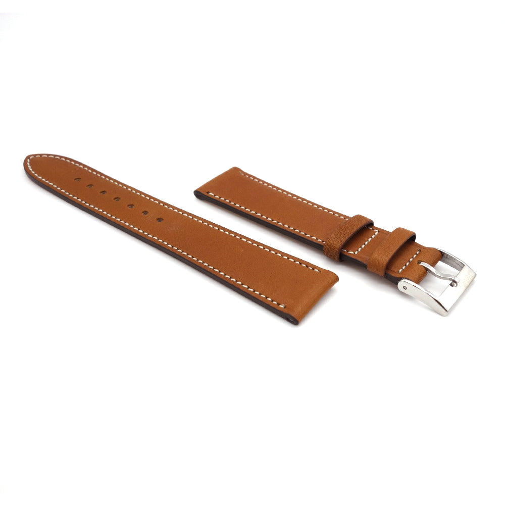 Brown novo nappa calfskin leather strap - 22 mm 438X