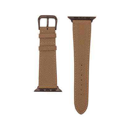 <tc>HAAS Derby French Embossed calf STRAP for Apple Watch (ETOUPE)</tc>