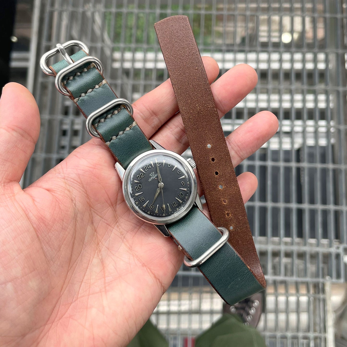 HORWEEN CHROMEXCEL NATO Type Strap Made to Order (Blue)